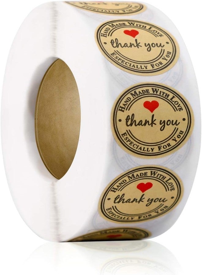 AASHRIT 500 Pcs Hand Made with Love Watercolor Stickers Round Thank You Adhesive Sticker for Small Business Wedding Supplies Packing Stickers Gift Wrap - Multi Design AHML1-1 - Image 3